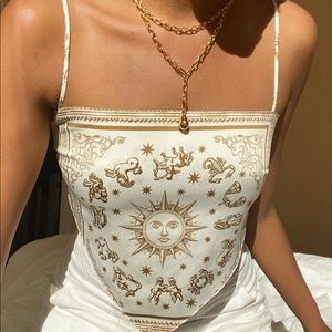 Danielle Bernstein/We Wore What printed bandana top size L